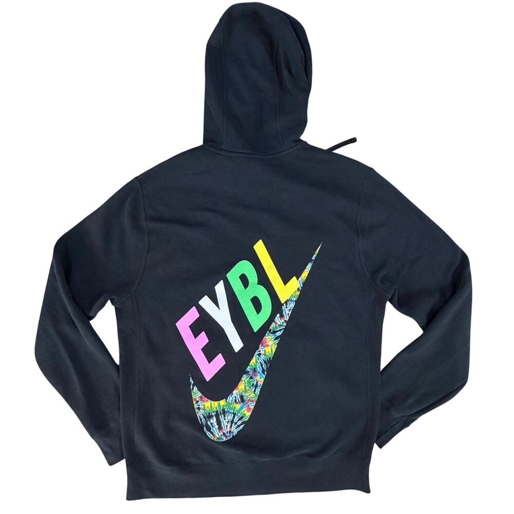 Nike EYBL Full Zip Hoodie Medium Black Tie Dye Swoosh Basketball 2019 VERY RARE